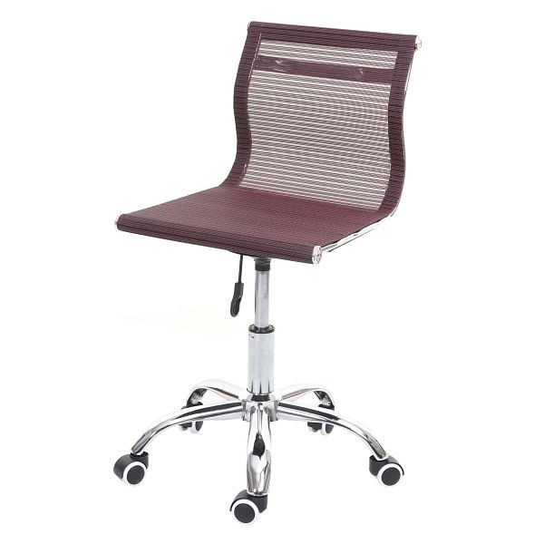 Chaise de bureau Mendler HWC-K53, chaise pivotante, chaise de bureau, chaise d'ordinateur, tissu de couverture en maille/textile, rouge vin, 94564