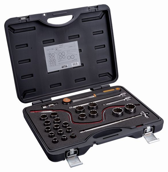 Jeu de clés à douille Bahco 1/2", 25 pièces, 7819DRN