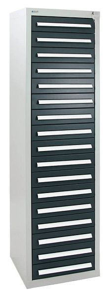 armoire à tiroirs émoussés série T-100/35-5, RAL 7035/7016, 17 tiroirs (17 x100 mm), 8155171