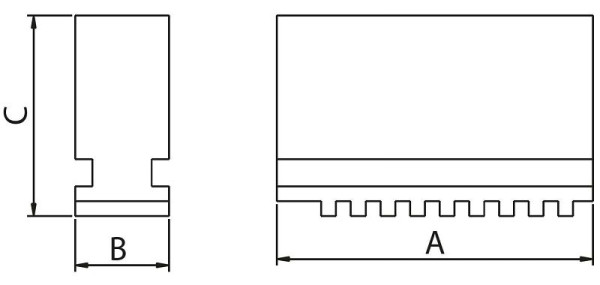 MACK Satz à 3 weiche Monoblockbacken BASIC 160 mm, D160/3-MB