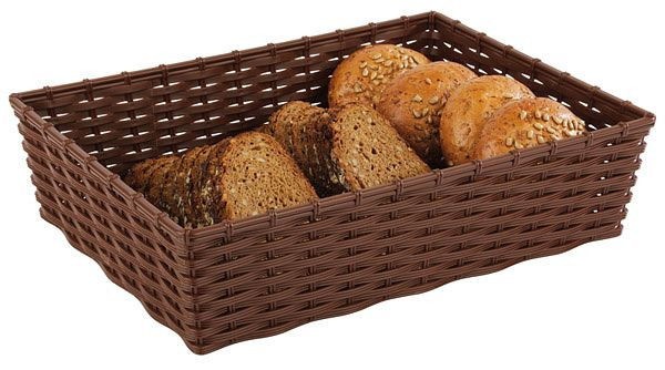 APS panier -WICKER-LOOK-, 39,5 x 29,5 cm, hauteur: 10 cm, polypropylène, marron, 40211