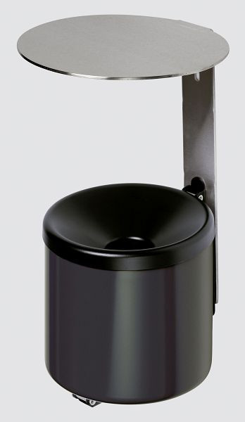 VAR cendrier mural WH 10 avec toit VA acier, noir, 33321