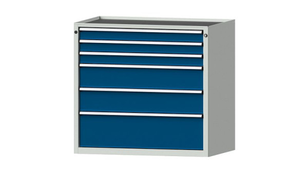 Armoire à tiroirs pour établis ANKE, modèle 3010 V, 1060 x 675 x 980 mm, RAL 7035/5010, baignoire, 611.418