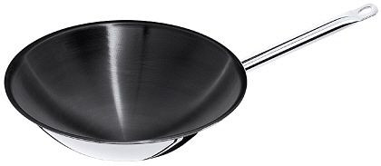 Contacto Wok inox multicouche, fond rond, antiadhésif, 528/360