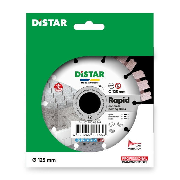 Disque à tronçonner diamanté Distar 1A1RSS 125 Rapid, 10170085269