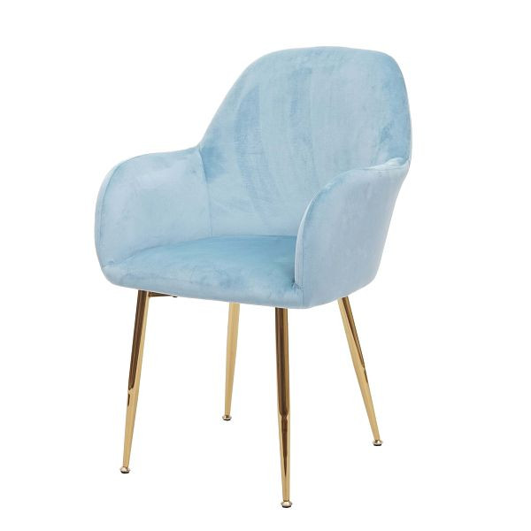 Chaise de salle à manger Mendler HWC-F18, chaise de cuisine, design rétro, velours menthe, pieds dorés, 75736