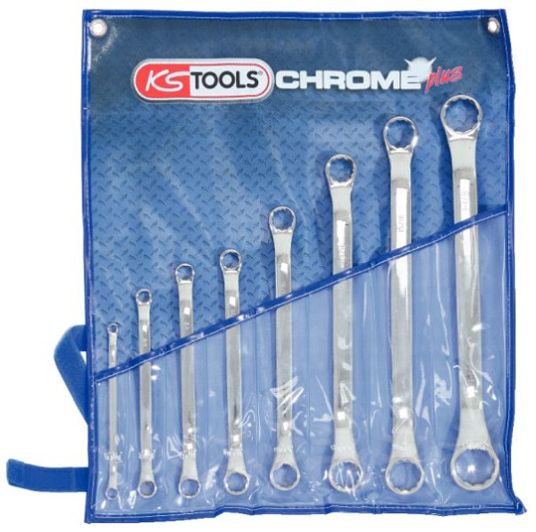 KS Tools CHROMEplus jeu de clés à double anneau, coudées, 6 pièces, 518.3120
