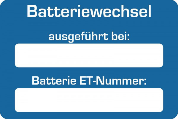 Autocollant service client Eichner, texte : changement de batterie effectué à, UE : 250 pièces, 9220-00064