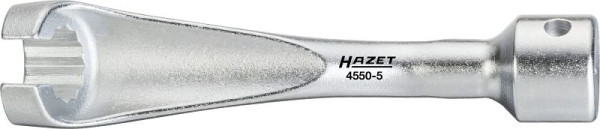 Clé pour ligne d'injection Hazet, carré creux 12,5 mm (1/2 pouce), profil extérieur à double hexagone, 14 mm, 4550-5