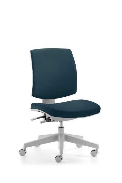 Mayer Sitzmöbel Chaise pivotante Educator, structure grise, assise et dossier rembourrés, bleu, 2432_30462