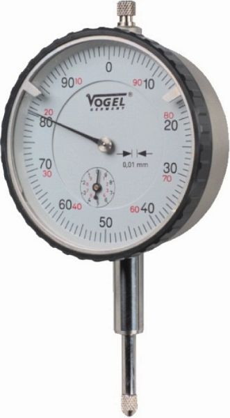 Comparateur Vogel Germany, 0 - 10 mm, avec protection antichoc, A: 40 mm, B: 18,5 mm, C: 7,5 mm, D: Ø 58 mm, 240131