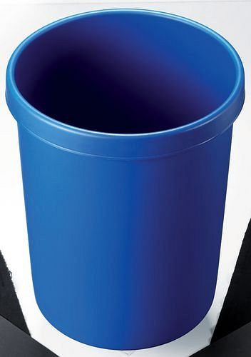 Grande corbeille à papier DENIOS avec bord de préhension périphérique, volume de 45 litres, bleu, 188-995