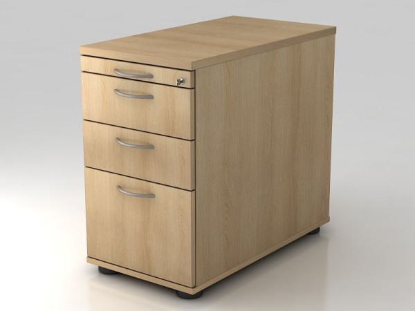Conteneur sur pied Hammerbacher 80cm, 2 tiroirs, 1 HR, serrure, poignée en chêne, 42,8x72-76x80 cm, 1/3/3/6 HE, VSC40/E/E/BM