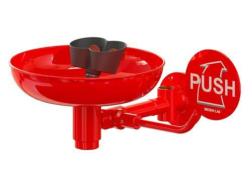 Douchette oculaire B-SAFETY avec bac collecteur, rouge, montage mural, 3/4" pour circulation, DVGW, 306255