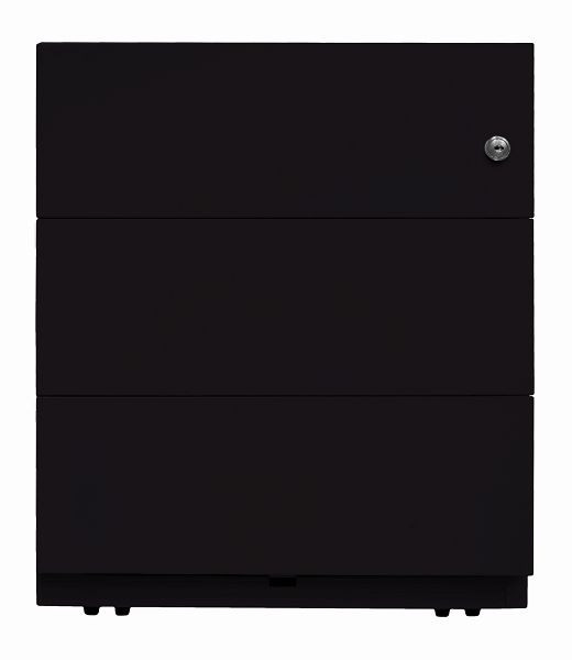 Conteneur roulant Bisley Note™, 3 tiroirs universels, noir, NWA59M7SSS633