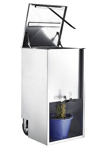 Silo d'alimentation Peetz 200 litres, sur roues pneumatiques, sans porte, 292