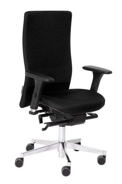 Chaise de bureau pivotante nexxtoffice Vita-Q avec accoudoirs 3D, base en aluminium, roulettes souples, Havana, V-Q5-MA-WR-AN-Hav