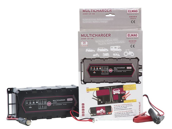 ELMAG Chargeur de batterie automatique 12 V MULTICHARGER 20300, max 10 A, 56034