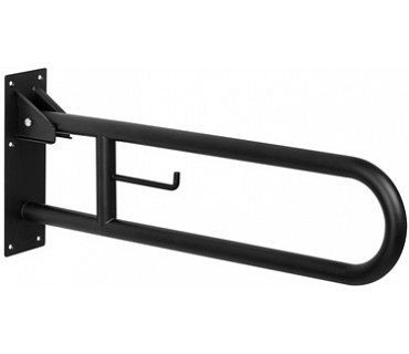 KEMMLIT barre de support pliante 800, acier inoxydable, 738 mm, noir, 251.644