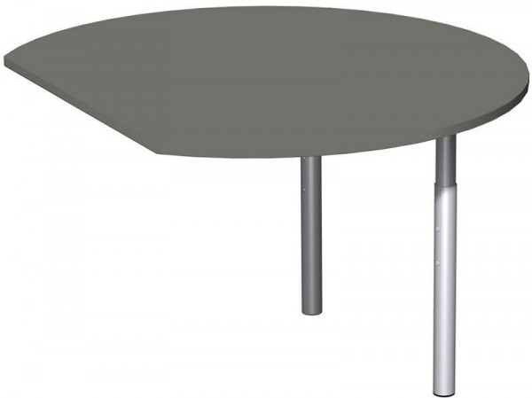 Table à rallonge geramöbel ronde avec pieds de support, y compris matériel de liaison, réglable en hauteur, 1200x1047x680-820, graphite/argent, N-647207-GS