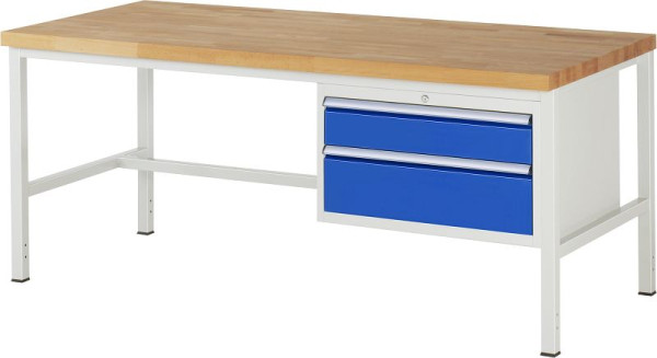 Etabli RAU série 8000 - modèle 8223, L2000 x P900 x H840-1040 mm, base système L1995 x P850 x H800-1000 mm, 03-8223A1-209B4H.11