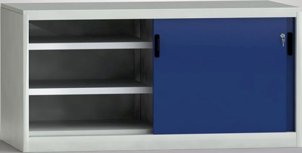 Armoire à portes coulissantes KLW comme armoire côté machine 700 x 1500 x 815 H x L x P avec portes coulissantes verrouillables, cloison centrale, 7SS-ST0700XTB-002MPB