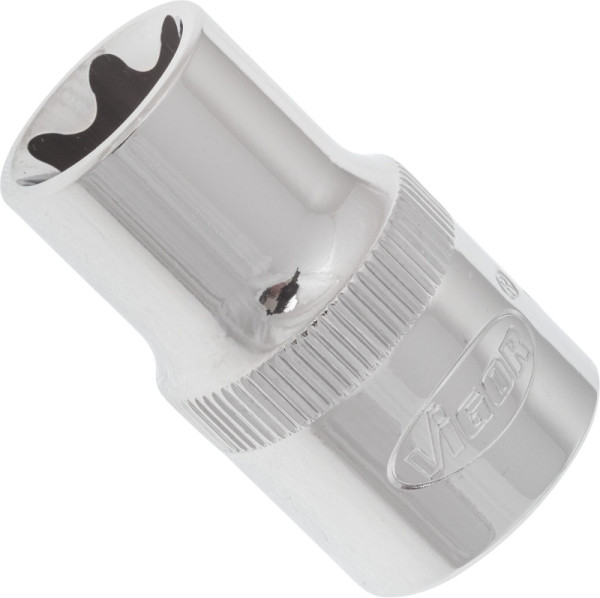 VIGOR Insert pour clé à douille TORX, carré creux 12,5 mm (1/2 pouce), profil TORX externe, E16, V2734