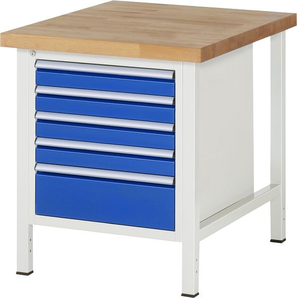 Etabli RAU série 8000 - modèle 8168, L750 x P900 x H840-1040 mm, base système L670 x P850 x H800-1000 mm, 03-8168A2-079B4H.11