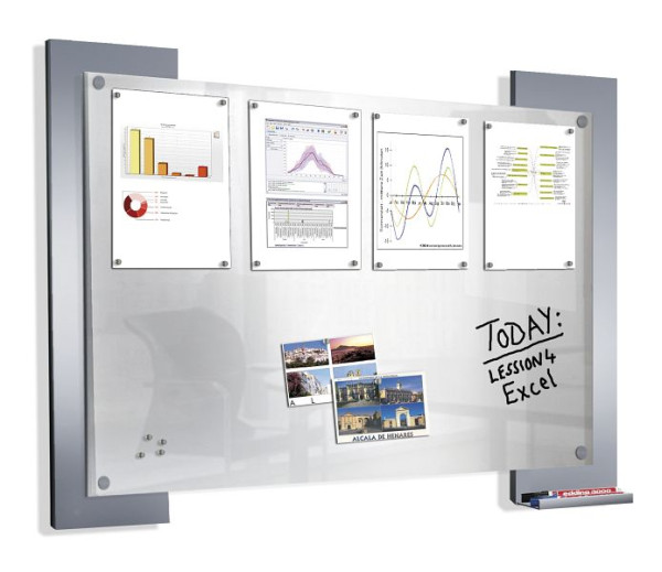 Kerkmann Infoboard Look, L 1060 x P 75 x H 840 mm, aluminium argent/satiné, 43651814