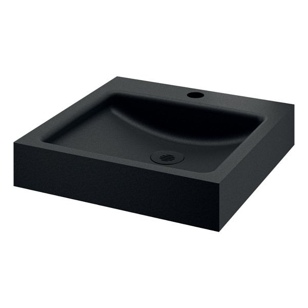 KEMMLIT UNITO lavabo pour montage mural, avec trou pour robinetterie, noir mat, 252.667