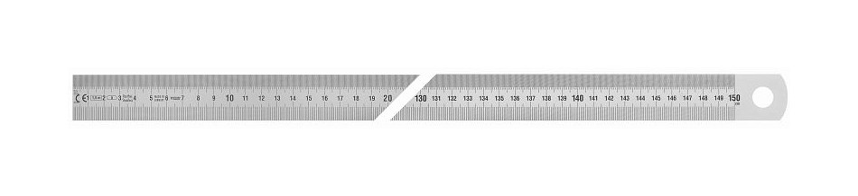 Règle en acier Vogel Germany, type B, 1500 x 30 x 1,0 mm, lecture de gauche à droite, 1018020150
