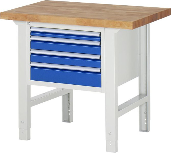 Etabli RAU série 7000 - modèle 7132, L1000 x P700 x H790-1140 mm, base système L820 x P650 x H750-1100 mm, 03-7132A1-107B4H.11