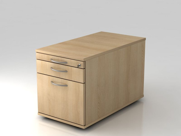 Conteneur roulant Hammerbacher 80cm, 1 tiroir, 1 HR, serrure BM chêne, 42,8x51,2x80 cm, 1/2/6 HE, VTC20/E/E/BM