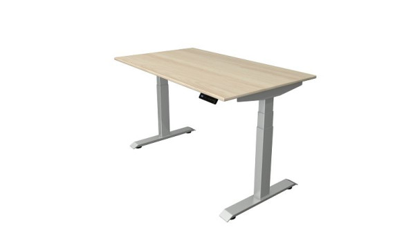 Table assis-debout Kerkmann L 1400 x P 800 mm, réglable en hauteur électriquement de 640 à 1290 mm, érable, 10041050