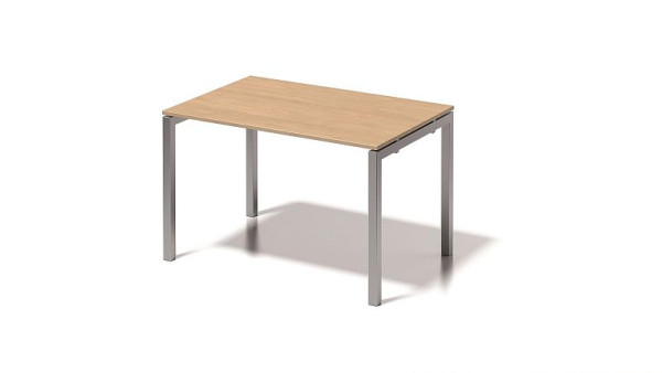 Bureau Bisley Cito, structure en U hauteur fixe 730 mm, H 19 x L 1200 x P 800 mm, érable/argent, DUF1208MP355