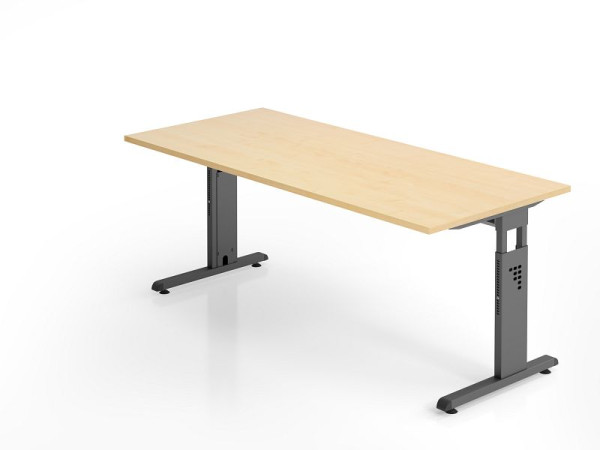 Bureau Hammerbacher OS19, 180 x 80 cm, plateau : érable, épaisseur 25 mm, chant ABS 2 mm, forme rectangulaire, VOS19/3/G