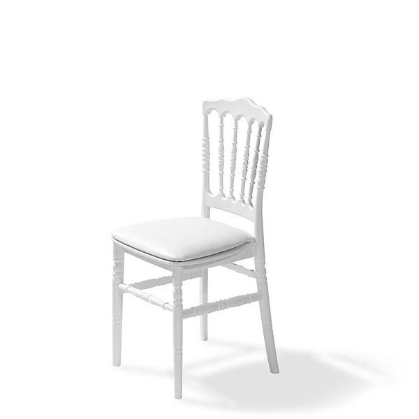 VEBA Coussin d'assise simili cuir blanc pour chaise Napoléon/Tiffany, 38,5x40x2,5cm (LxPxH), 50400CW