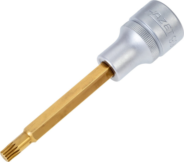Douille tournevis Hazet, carré creux 12,5 mm, profil multident interne XZN, M6, version longue avec moletage, 990LG-6