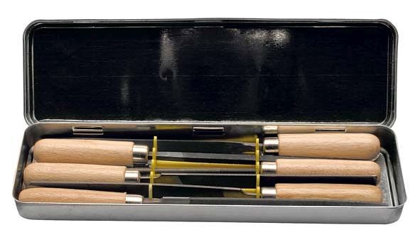Fichier de clés ELORA avec manche en bois, 6 pièces, 254S-HB, 0254000018000
