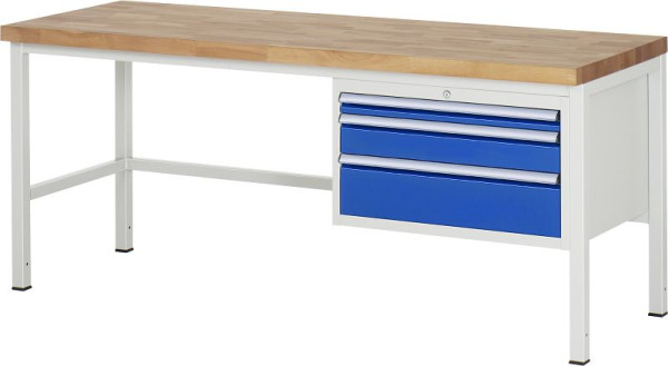 Etabli RAU série 8000 - modèle 8226, L2000 x P700 x H840-1040 mm, base système L1995 x P650 x H800-1000 mm, 03-8226A1-207B4H.11