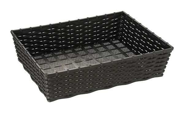 APS panier -WICKER-LOOK-, 39,5 x 29,5 cm, hauteur: 10 cm, polypropylène, noir, 40212