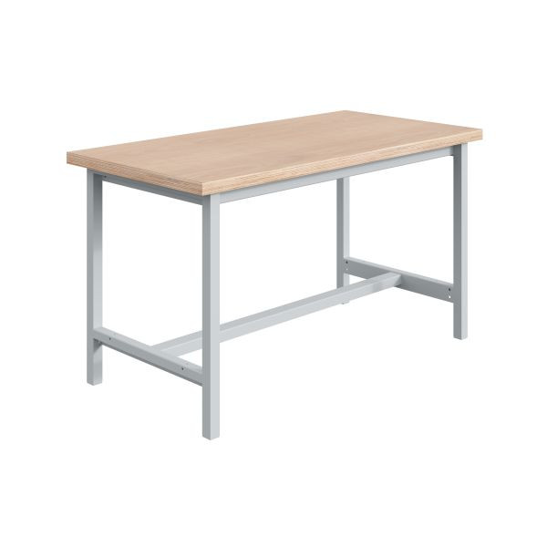 Etabli SOFAME PTH L 1500 x P 750 x H 840 mm, plan de travail multiplex 40 mm, gris clair RAL 7035, W010020004GC