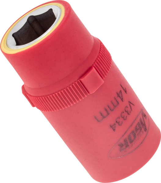 VIGOR Insert de clé à douille VDE, carré creux 12,5 mm (1/2 pouce), profil à six pans extérieurs, 14 mm, V3334