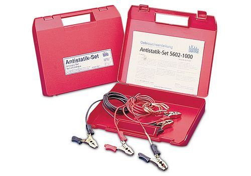 Kit antistatique DENIOS avec 3 câbles de connexion en cuivre codés par couleur, 116-058