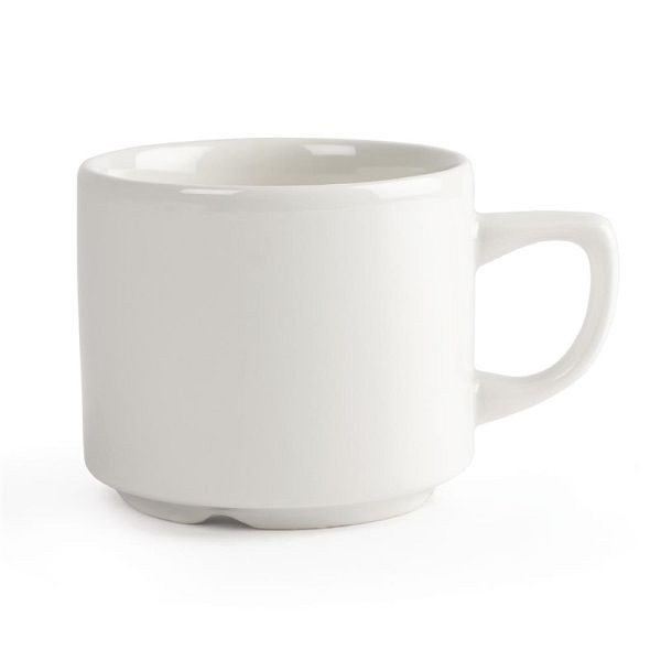 Tasses à thé empilables en érable Churchill Whiteware 20cl (lot de 24), P740