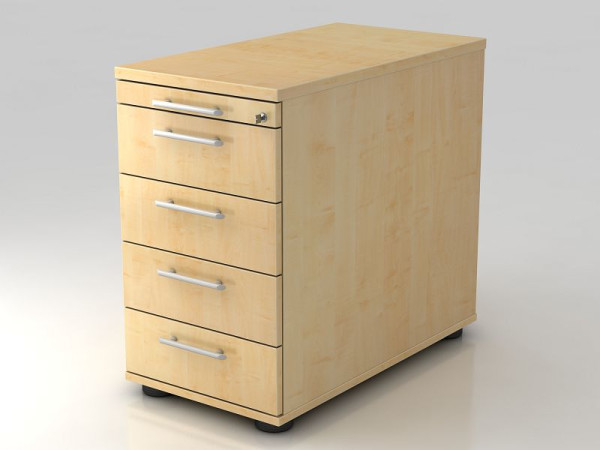 Conteneur sur pied Hammerbacher 80 cm, 4 tiroirs, poignée de garde-corps verrouillable en érable, 42,8x72-76x80 cm, 1/3/3/3/3 HE, VSC50/3/3/RE