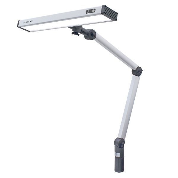 LED2WORK Arbeitsplatzleuchte UNILED II TUNABLE WHITE Gelenkarm, 400x400mm, 3000-6500K, Tischklemme, 28W, 110-240V DC, 120700-01