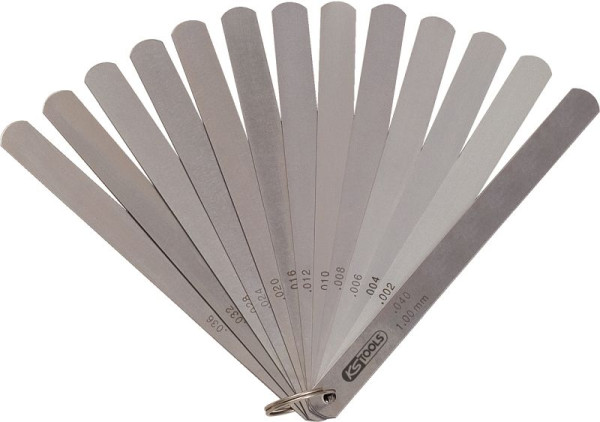 Jauge de jeu de piston KS Tools, 8 feuilles, 0,05-0,5 mm, longueur 150 mm, 300.0614