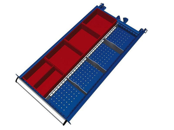 Kit de matériel de séparation KLW pour hauteurs de compartiment de tiroir 150 et 175 mm dans armoire SDB, taille d'armoire 419 x 750 mm L x P, SDB-B04-118