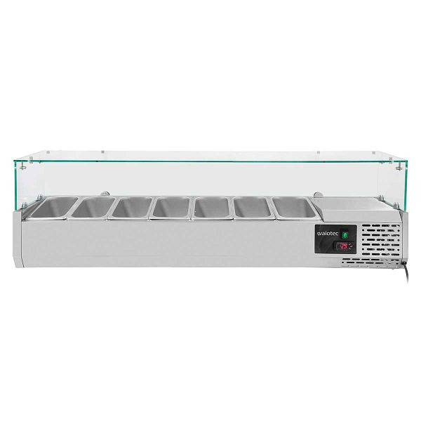 Vaiotec EASYLINE accessoire de refroidissement 330 avec couvercle en verre 7xGN1/4 - 1500, 150x33,5x43,5 cm, 10029